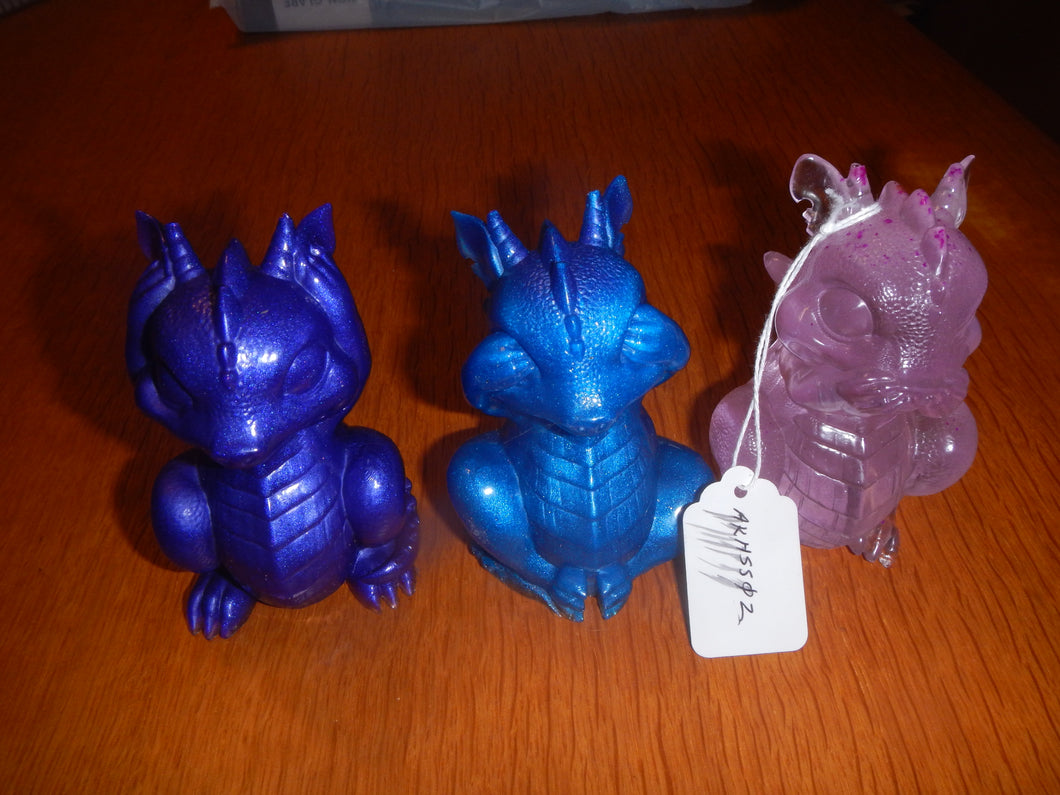 Acrylic Hear No, See No, Speak No Evil Dragon Set AKHSS02